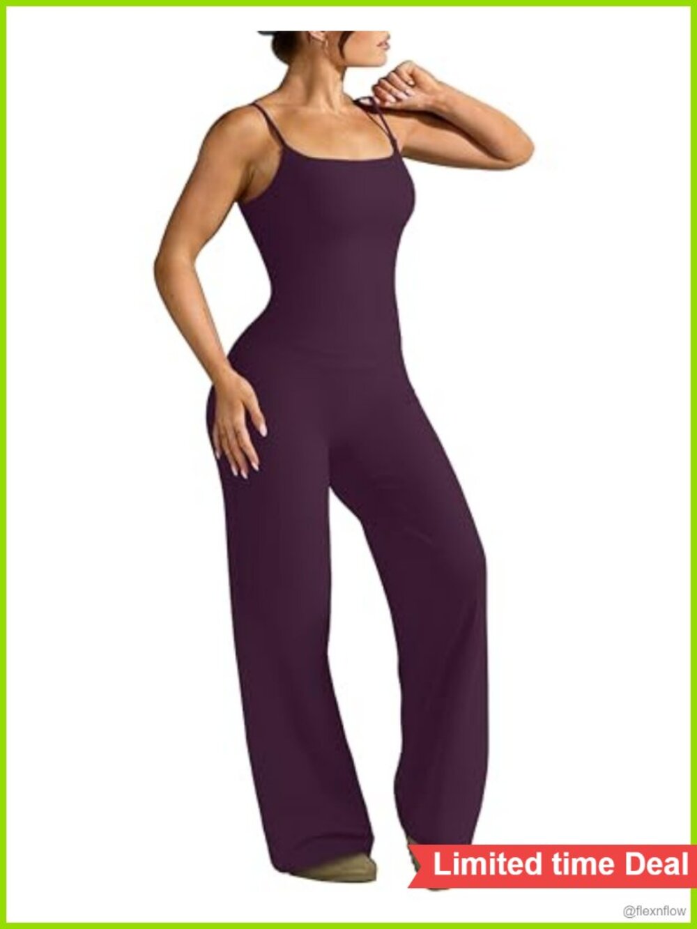 OMKAGI Workout Sets Padded Tank Top Straight Leg Pilates Yoga Outfit